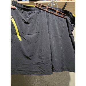 Xersion Black Yellow Athletic Shorts Basketball Men's 2XL XXL